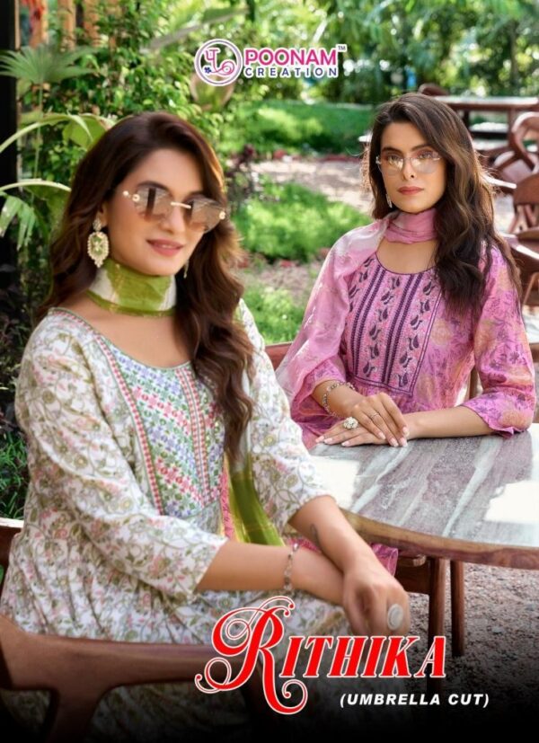 poonam rithika series 1001-1006 capsule foil print wholesale suit - Image 9