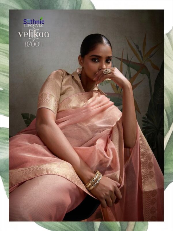 sethnic lifestyle velikaa series 87001-87005 tissue base wholesale saree - Image 18