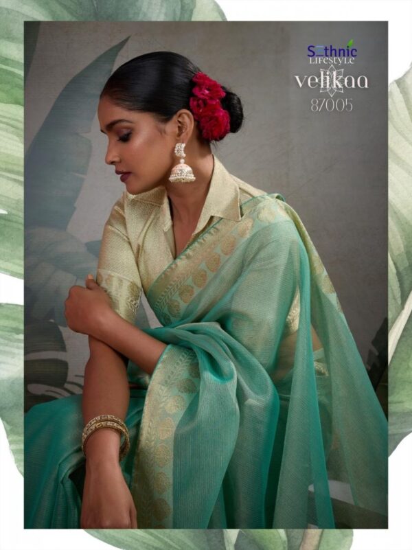 sethnic lifestyle velikaa series 87001-87005 tissue base wholesale saree - Image 19