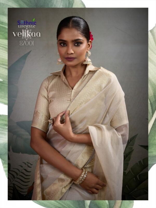 sethnic lifestyle velikaa series 87001-87005 tissue base wholesale saree - Image 5