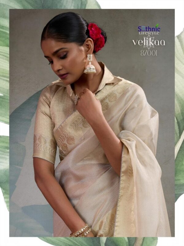 sethnic lifestyle velikaa series 87001-87005 tissue base wholesale saree - Image 7