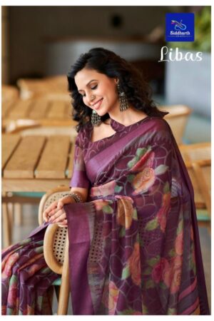 siddharth silk mills libas series 23001-23009 cotton brasso wholesale saree
