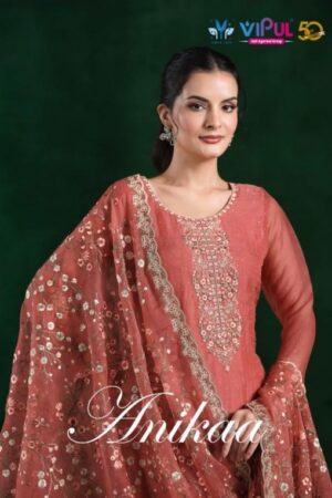 vipul anikaa series 6141-6146 crinkle chiffon wholesale suit