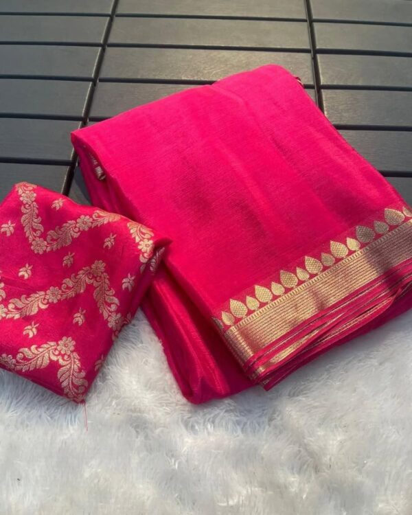 ARPITA Pure viscose Georgette saree with pallu with same tone - Image 7