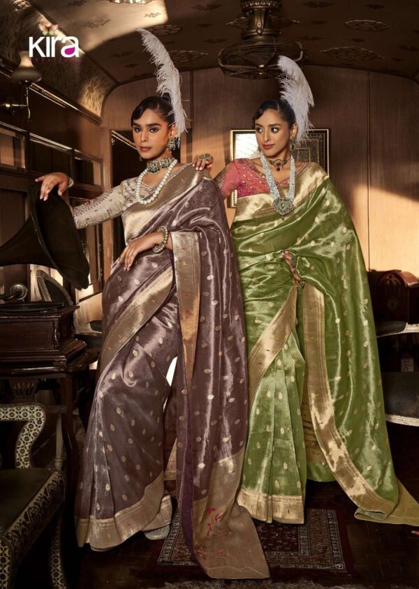 Kira Koski Pure Tissue Paithani with Heavy Contrast Designer saree