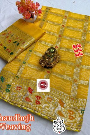 MS BRAND viscose meenakari bandej saree s