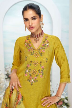 Premium 2025 Embroidery And Handwork On Self Jacquard Viscouse Silk whoelsale suit