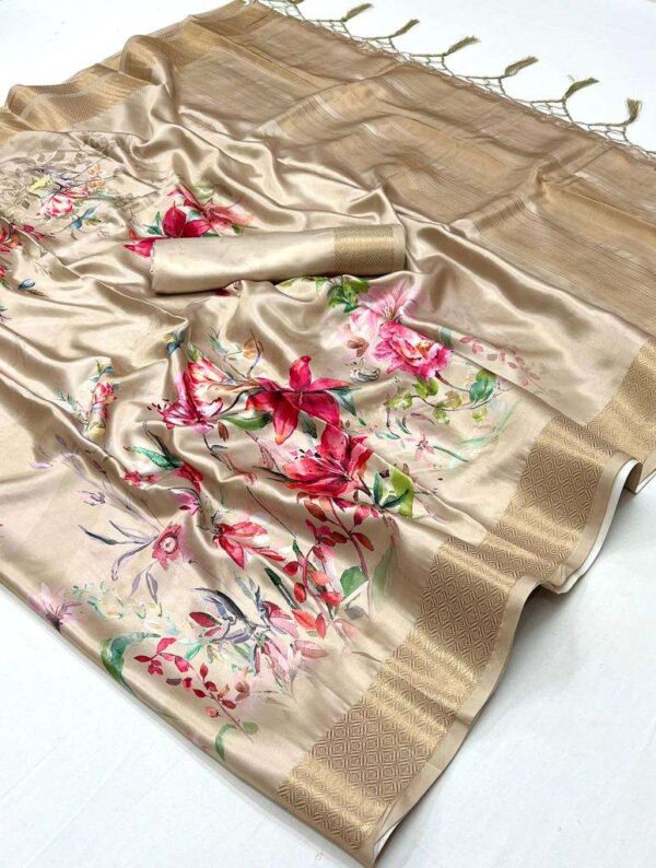 rajtex kopper designer poly gaji saree - Image 2