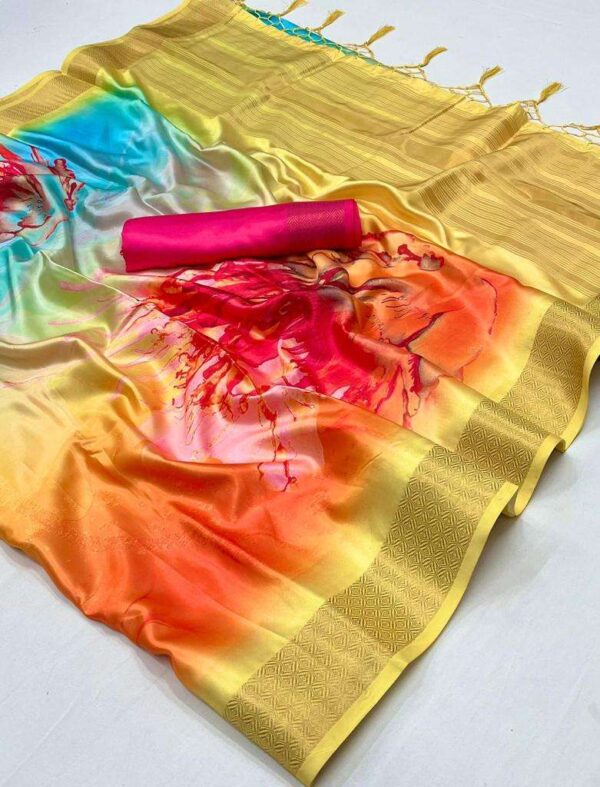 rajtex kopper designer poly gaji saree - Image 12