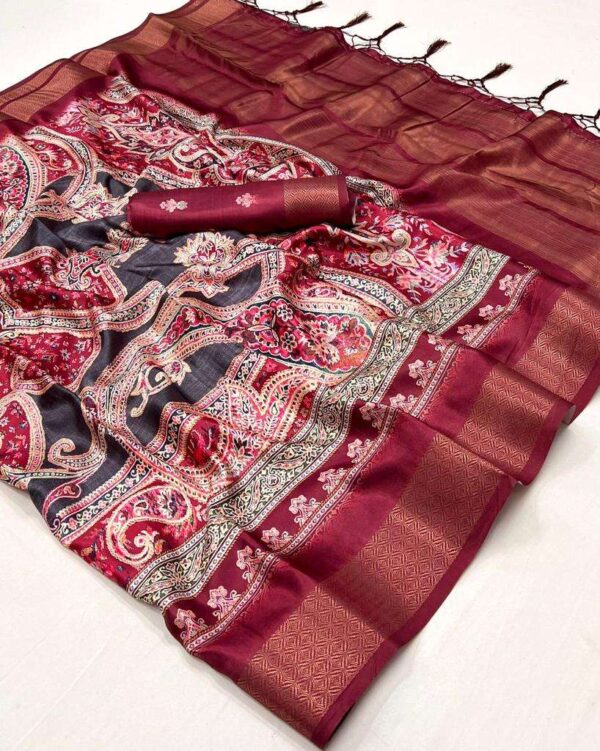 rajtex kopper designer poly gaji saree - Image 14
