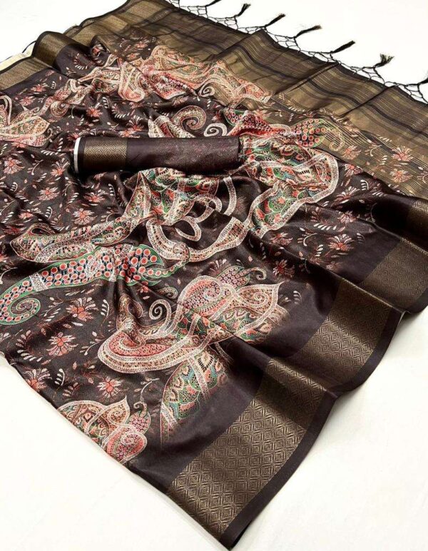 rajtex kopper designer poly gaji saree - Image 3