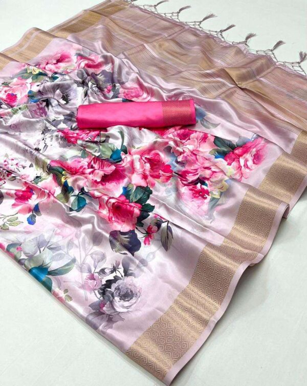 rajtex kopper designer poly gaji saree - Image 4