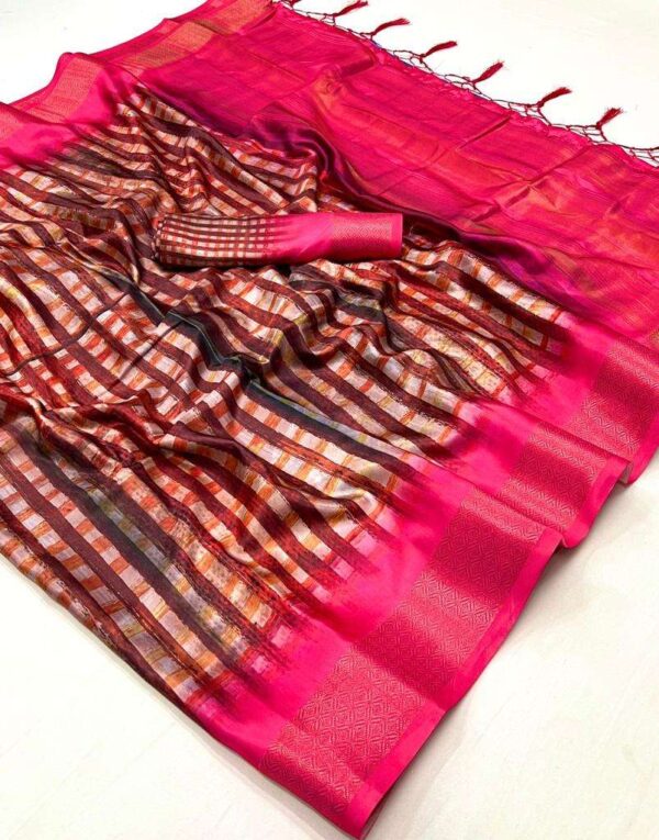 rajtex kopper designer poly gaji saree - Image 7