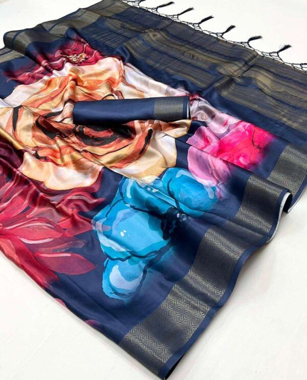rajtex kopper designer poly gaji saree - Image 9