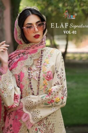 shree fabs elaf signature vol 2 series 3911-3916 lawn cotton wholesale suit