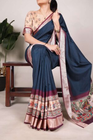 YNF7022CFE Tussar Silk With Viscose Border wholesale saree