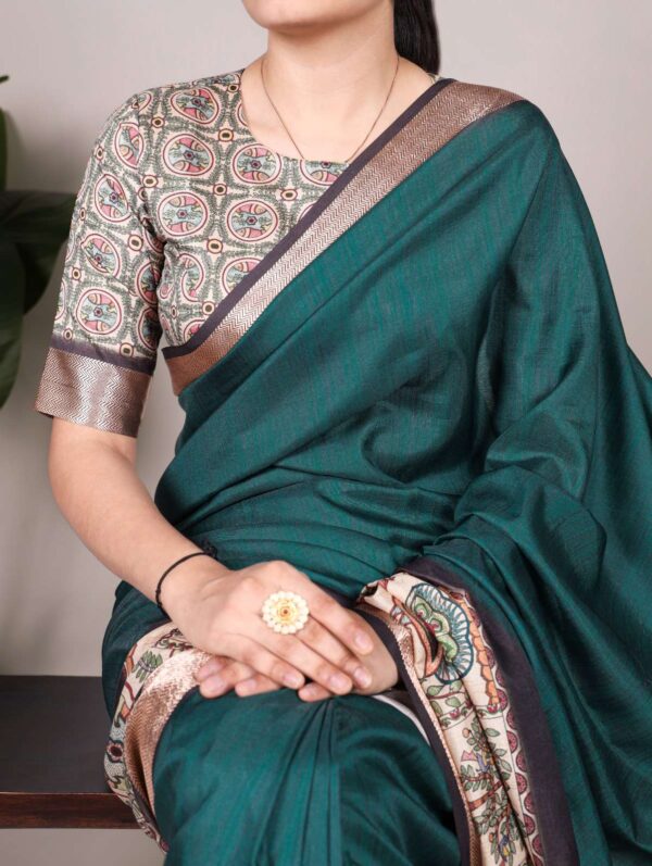 YNF7022CFE Tussar Silk With Viscose Border wholesale saree - Image 6