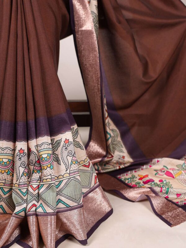 YNF7022CFE Tussar Silk With Viscose Border wholesale saree - Image 7